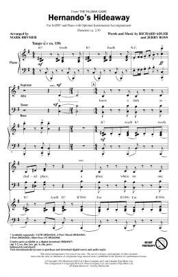 page one of Hernando's Hideaway (arr. Mark Brymer) (SATB Choir)