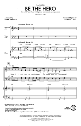 page one of Be The Hero (SATB Choir)