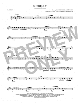 page one of Suddenly (Clarinet Solo)