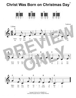 page one of Christ Was Born On Christmas Day (Super Easy Piano)
