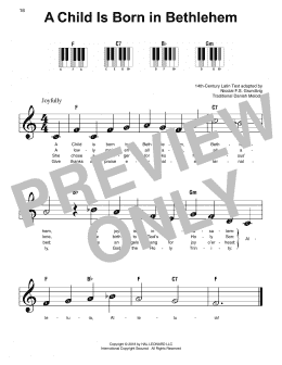 page one of A Child Is Born In Bethlehem (Super Easy Piano)