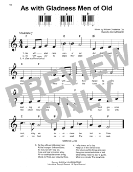 page one of As With Gladness Men Of Old (Super Easy Piano)