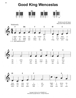 page one of Good King Wenceslas (Super Easy Piano)