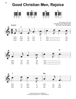 page one of Good Christian Men, Rejoice (Super Easy Piano)
