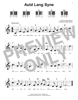 page one of Auld Lang Syne (Super Easy Piano)