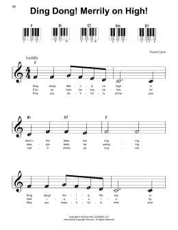 page one of Ding Dong! Merrily On High! (Super Easy Piano)