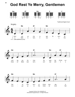 page one of God Rest Ye Merry, Gentlemen (Super Easy Piano)