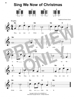 page one of Sing We Now Of Christmas (Super Easy Piano)
