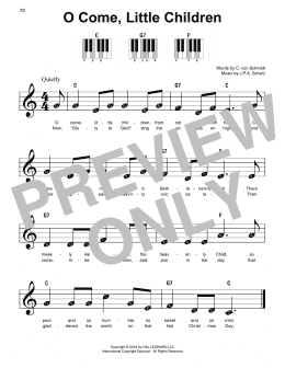 page one of O Come, Little Children (Super Easy Piano)