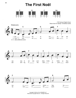page one of The First Noel (Super Easy Piano)