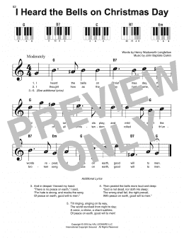 page one of I Heard The Bells On Christmas Day (Super Easy Piano)