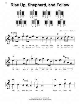 page one of Rise Up, Shepherd, And Follow (Super Easy Piano)