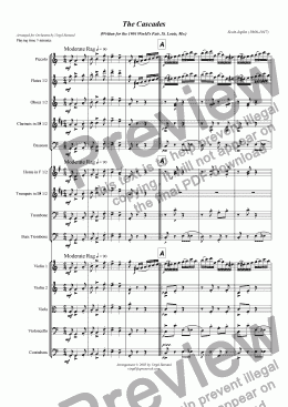 page one of The Cascades - for Orchestra
