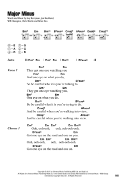 page one of Major Minus (Guitar Chords/Lyrics)