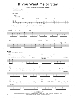 page one of If You Want Me To Stay (Easy Bass Tab)