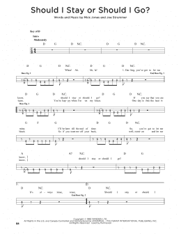 page one of Should I Stay Or Should I Go (Easy Bass Tab)