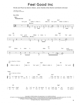 page one of Feel Good Inc (Easy Bass Tab)