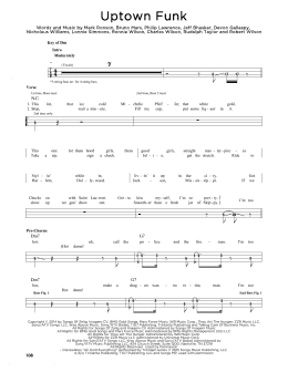 page one of Uptown Funk (feat. Bruno Mars) (Easy Bass Tab)