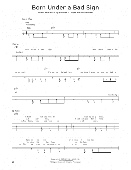 page one of Born Under A Bad Sign (Easy Bass Tab)