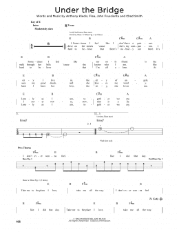 page one of Under The Bridge (Easy Bass Tab)
