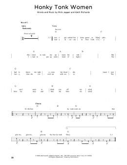 page one of Honky Tonk Women (Easy Bass Tab)