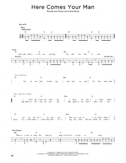 page one of Here Comes Your Man (Easy Bass Tab)