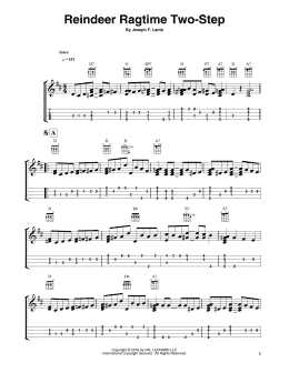 page one of Reindeer Ragtime Two-Step (arr. Fred Sokolow) (Easy Ukulele Tab)