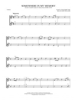 page one of Somewhere In My Memory (Violin Duet)