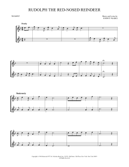 page one of Rudolph The Red-Nosed Reindeer (Trumpet Duet)