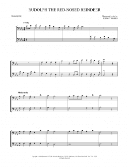 page one of Rudolph The Red-Nosed Reindeer (Trombone Duet)