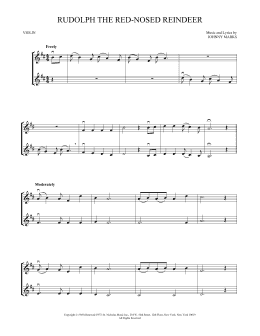 page one of Rudolph The Red-Nosed Reindeer (Violin Duet)