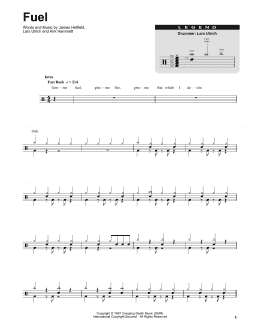 page one of Fuel (Drums Transcription)