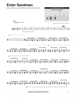 page one of Enter Sandman (Drums Transcription)