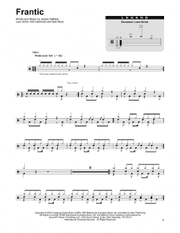 page one of Frantic (Drums Transcription)