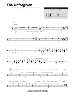 page one of The Unforgiven (Drums Transcription)