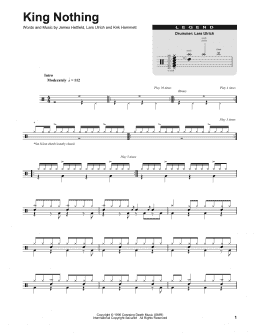page one of King Nothing (Drums Transcription)