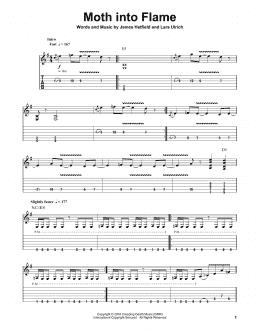 page one of Moth Into Flame (Guitar Tab (Single Guitar))