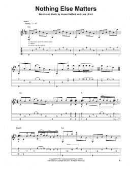page one of Nothing Else Matters (Guitar Tab (Single Guitar))