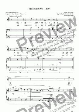 page one of MAGIC BOAT  (Tjutchev) op46/3. Silentium! Voice, pf