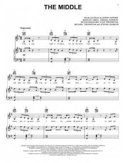 page one of The Middle (Piano, Vocal & Guitar Chords (Right-Hand Melody))