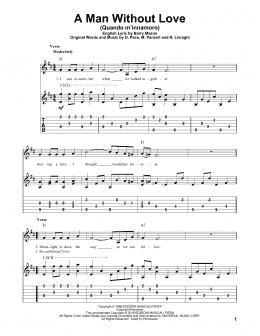 page one of A Man Without Love (Quando M'Innamoro) (Solo Guitar Tab)