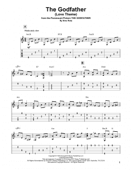 page one of The Godfather (Love Theme) (Solo Guitar)