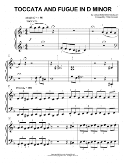 page one of Toccata And Fugue In D Minor (arr. Phillip Keveren) (Big Note Piano)