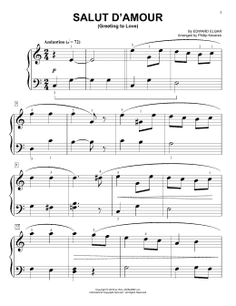 page one of Salut D'amour (Greeting To Love) (arr. Phillip Keveren) (Big Note Piano)