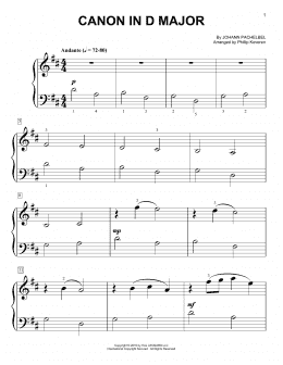 page one of Canon In D (arr. Phillip Keveren) (Big Note Piano)