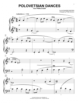 page one of Polovetsian Dances (arr. Phillip Keveren) (Big Note Piano)