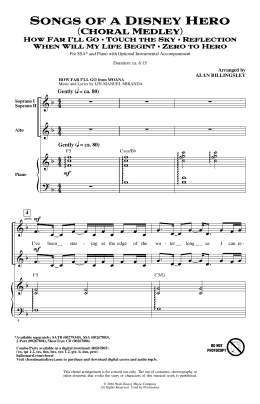 page one of Songs of a Disney Hero (SSA Choir)