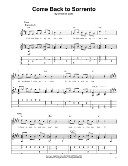 page one of Come Back To Sorrento (Solo Guitar)