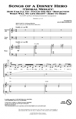 page one of Songs of a Disney Hero (SATB Choir)