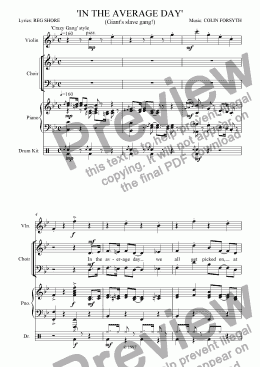 page one of Pantomime song 'In the average day'